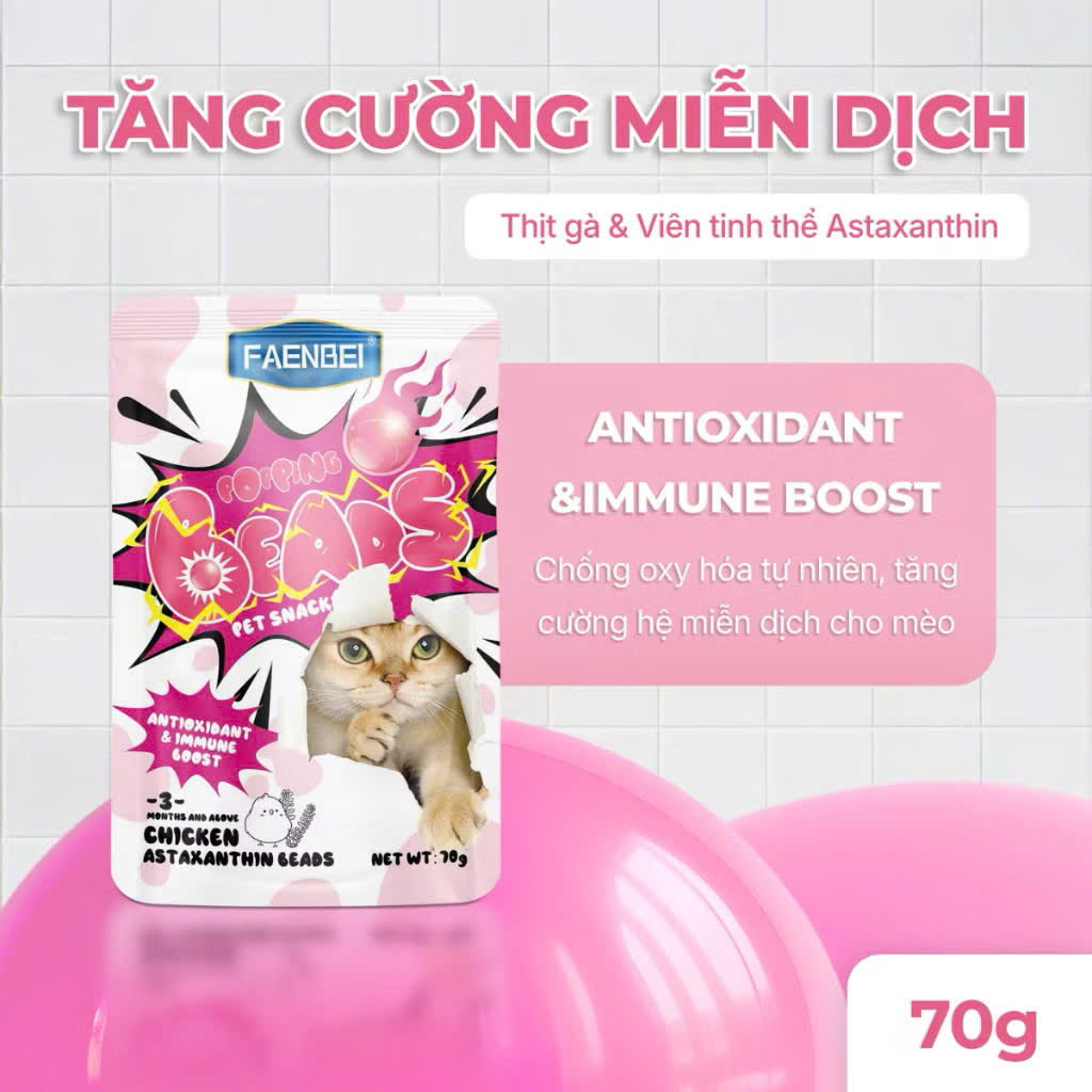 Pate Viên tinh thể chức năng FAENBEI cho mèo từ 3 tháng tuổi -  Túi 70G