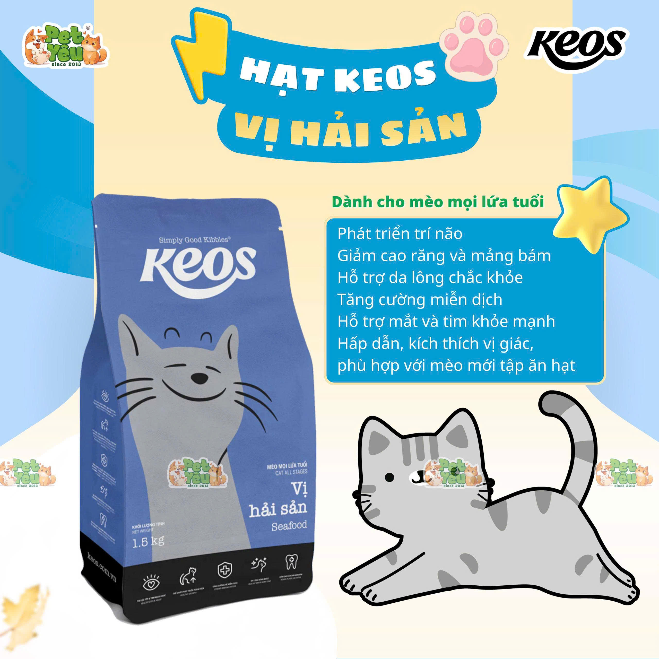 Thức ăn hạt dành cho mèo KEOS