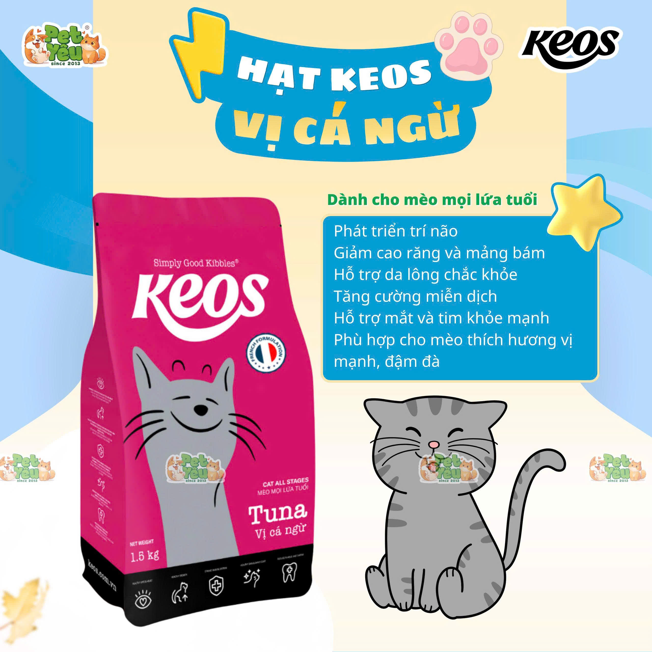 Thức ăn hạt dành cho mèo KEOS